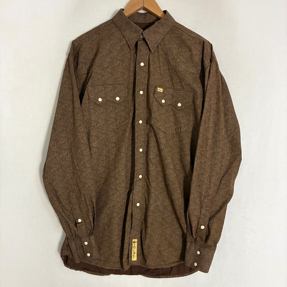 Larry Mahan Cowboy Collection Shirt Mens XL Paisley Pearl Snap Western Rodeo
